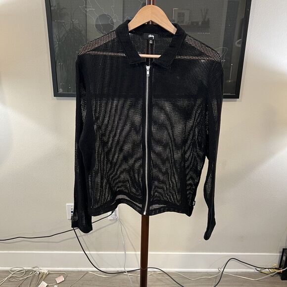 Stussy (Japan) - Sheer Mesh Zip Up (#1140287) - Black - Picture 1 of 6